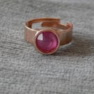 Peony Pink Solitaire Swarovski Ring