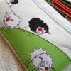 pencil case - embroidered zombie sheep