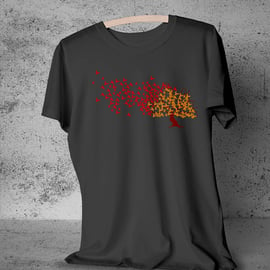 Nature Lover T-Shirt. Birds and tree illustration, male female. Treebird 