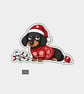 Unique Funny Christmas Gift Tags For Adults, 6pk - Grumpy Dachshund Dog & Lights