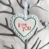 Small Ceramic heart decoration I Love You
