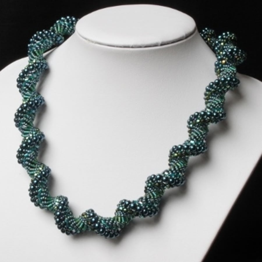Custom order for Maria Williams: Dutch Spiral Necklace in Teal