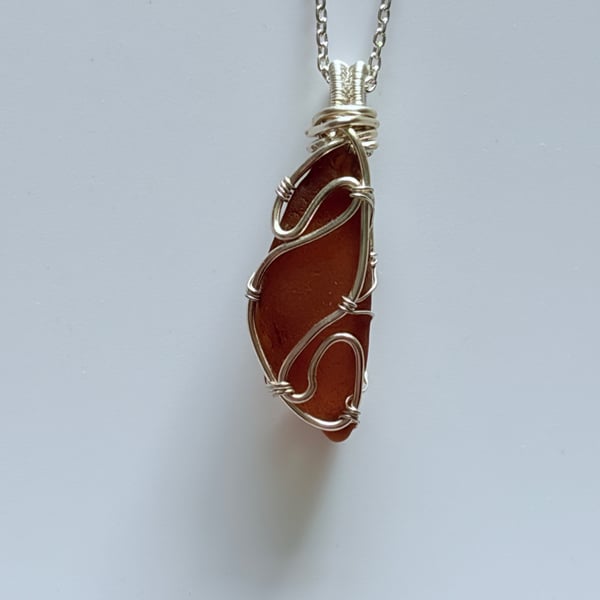 Scottish Sea Glass Necklace – One of a Kind Beach Glass Pendant – Coastal Gift