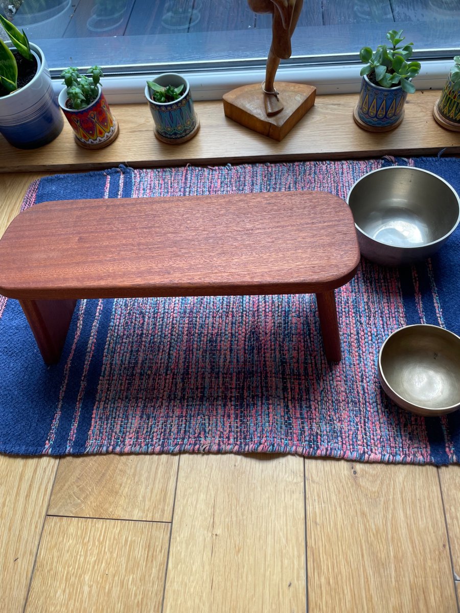 Image of Wooden Folding Meditation Stool with Carry Bag