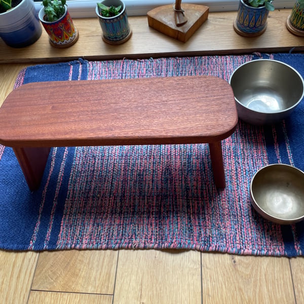 Wooden Folding Meditation Stool with Carry Bag
