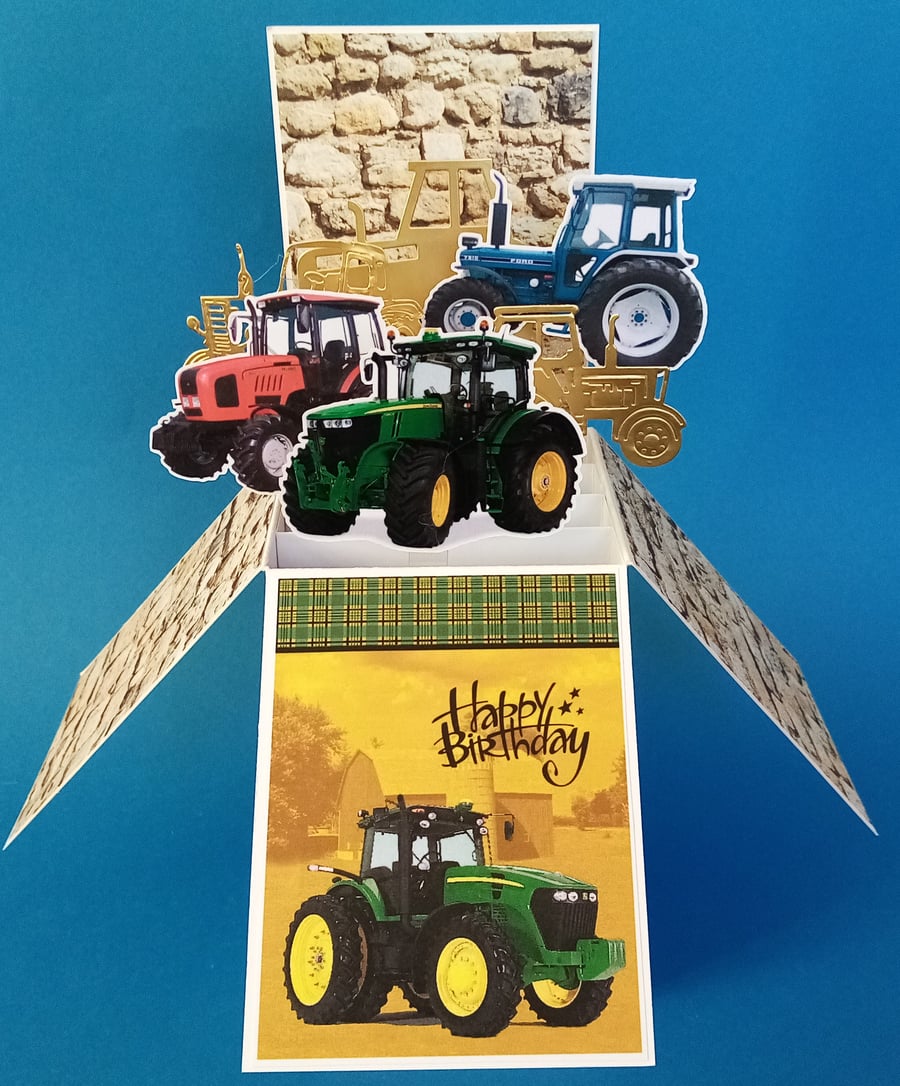 Birthday Card with Tractors