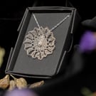 Wildflower II - Eco Silver Lace Crochet necklace - 18" chain
