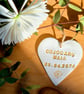 Personalized Air-Dry Clay Heart Ornament - Custom Christening Baptism Keepsake