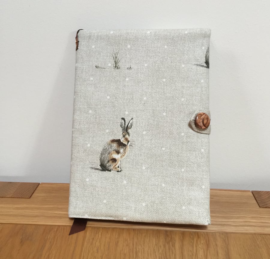 Fabric Covered Notebook - Wild Hares