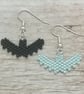 Beaded Pastel Goth Bat Earrings  - Image 2