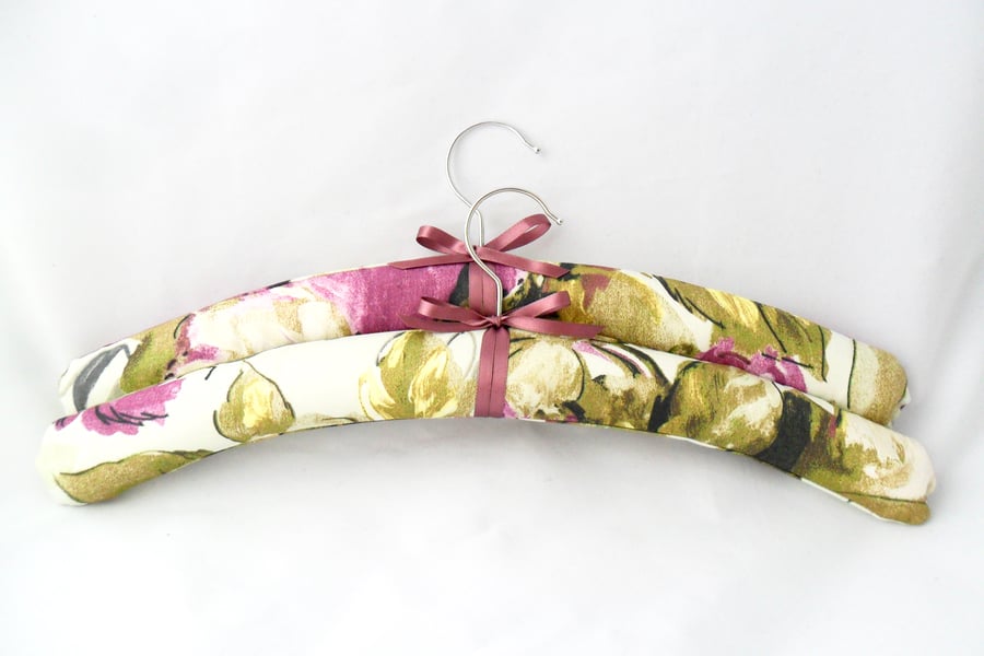 Floral padded coat hangers