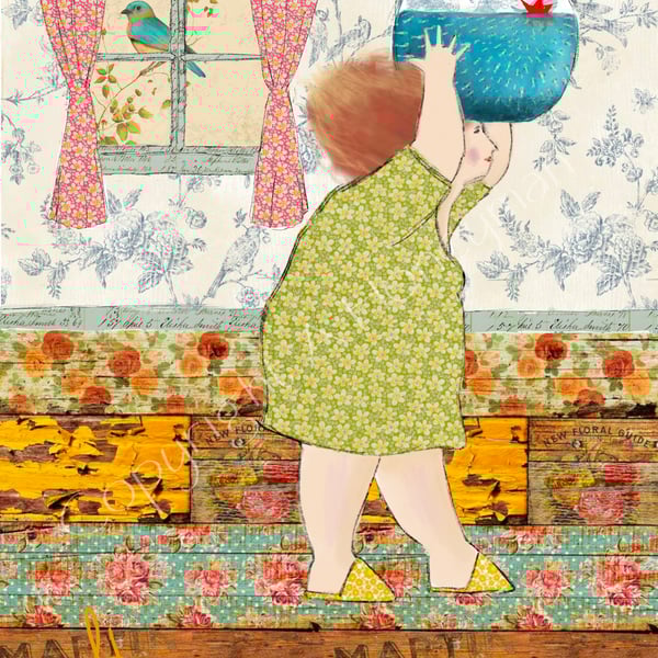 Morag’ s sea, mixed media art print