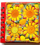 Spiral Bound Sketchbook Square 4 x 4 inches Free Machine Embroidery Cover - Image 1