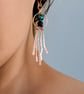 Handcrafted Copper Dangle Earrings with Lapis Lazuli & African Turquoise Jasper - Image 3