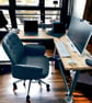 Corner Office Desk - Two Board, Custom Made Reclaimed Real Wood Tubes Pipes Pole - Image 1
