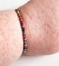 Rainbow Miracle Bead Open Cuff Bracelet with Silver Spacers - Image 2