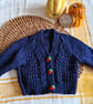Autumnal Navy Blue Cardigan - Image 2