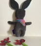 Scarfed SnowFlake Bunny, Handmade Plushie Snowflake Bunny with heart - Image 2