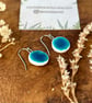 Handmade Turquoise Ceramic Earrings; Sea Blue Green, Minimal Jewellery, Glazed H - Image 2