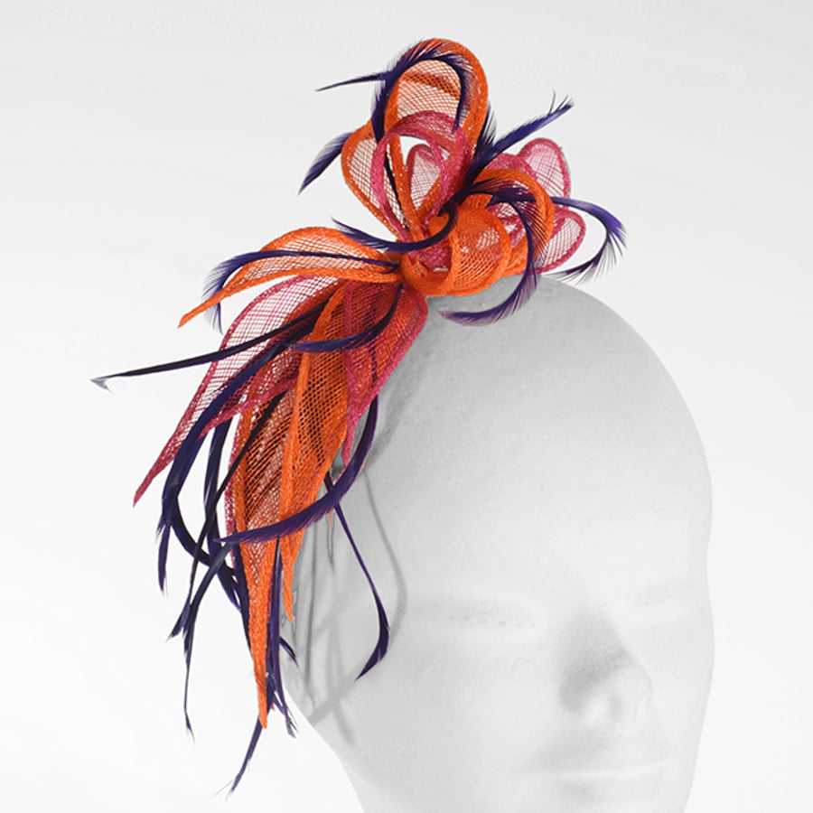 "Strelitzia".....Sinamay Fascinator