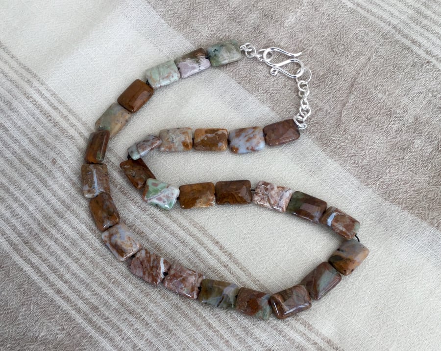 Sterling Silver and Picture Jasper Necklace