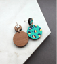 Colourful leopard print circles dangly earrings - Image 5