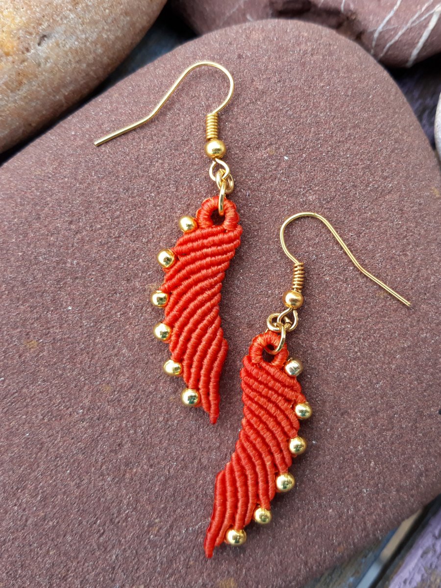 Macrame Angel Wing Earrings 