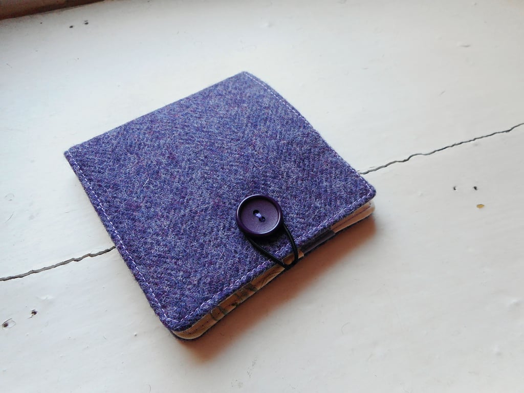 Card or teabag wallet in purple wool 