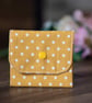 Handmade Coin Purse, Wallet Card Holder, Mini Wallet-Yellow Stars-CP03