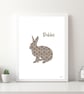 Spotty Rabbit A4 Art Print - Image 2
