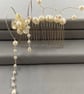 Decorative Ivory Cultured Pearl & Shell Pearl Flower Floral Hair Comb  - Image 4