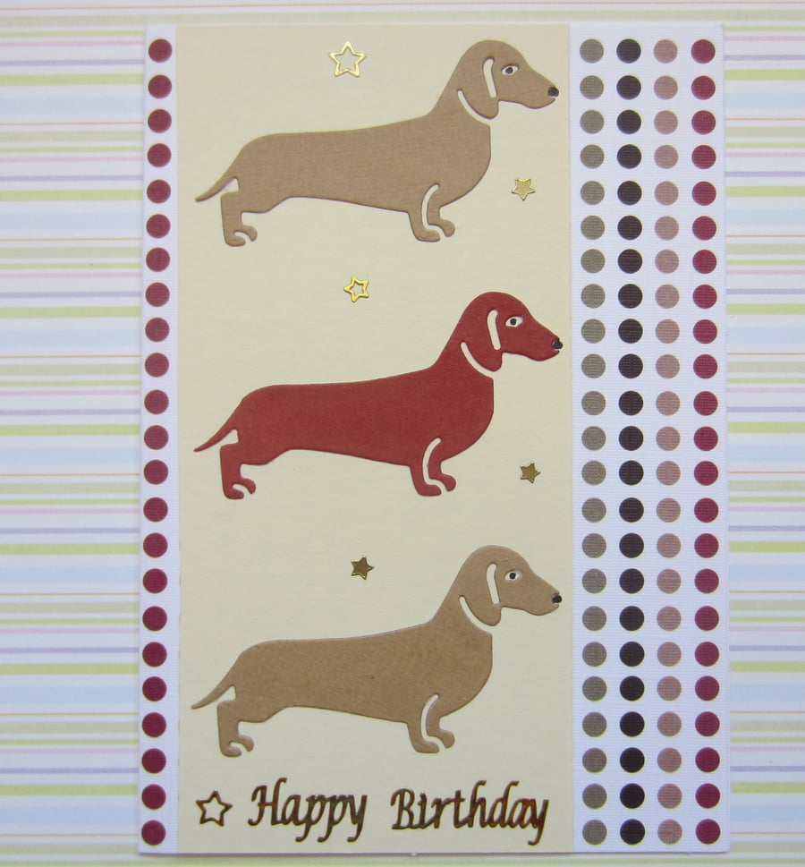 Dachshund Sausage Dog Birthday Card. % to Ukraine