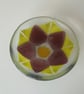 Fused glass small decorative bowl, lilac blossom