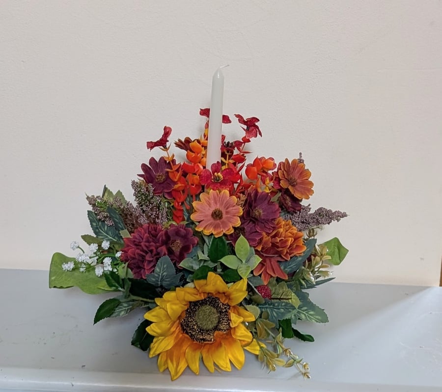 Unique artificial Autumn floral table centre piece, table decor.