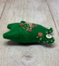 Felt Art Doll Floral Frog Pink - Image 3