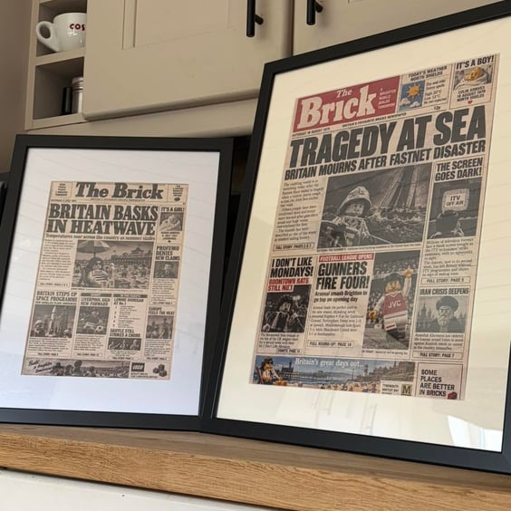 Personalised Brick Newspaper - Unique Birthday Anniversary Wedding Gift
