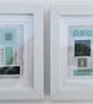 Colourful Combinations in Green Tones Handstitched Geometric Art Pictures - Image 7