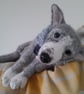 Grey Brindle Whippet Puppy, dotpebblesknits Design. 