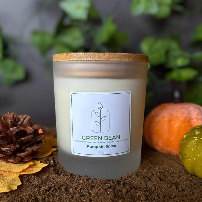 Pumpkin Spice Soy Candle - Scented Candle - Double Wicked Frosted Glass 