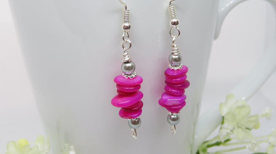 Pink Shell Earrings