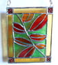 Autumn Leaves Stained Glass Picture Suncatcher Handmade - Image 3
