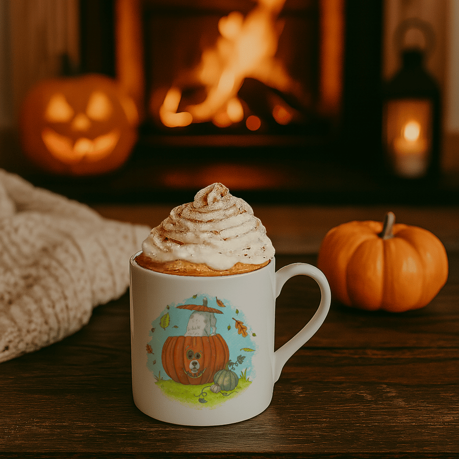 Jack-O'-Lantern Bone China Mug (Can Be Personalised)