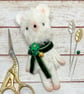 Christmas Mouse Tiny Art Doll Green