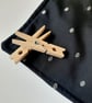 Black and silver embroidered dotty clip on pag bag. - Image 2