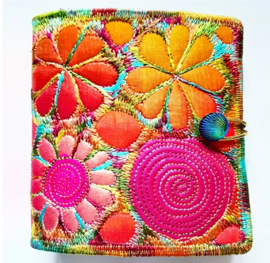 Sewing Needle Case with Free Machine Embroidery 