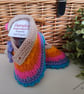 Designer Baby Girl's Multicoloured Flower Hand Knitted Shoes  3-6 months size - Image 6