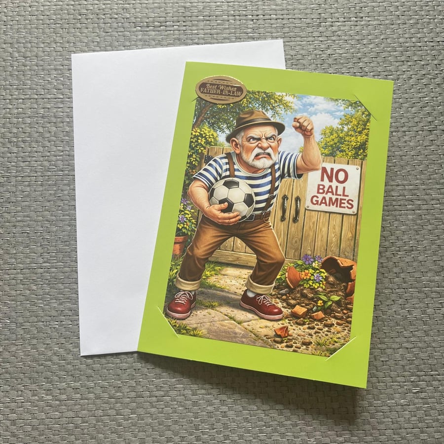 No ball games father in law birthday card 