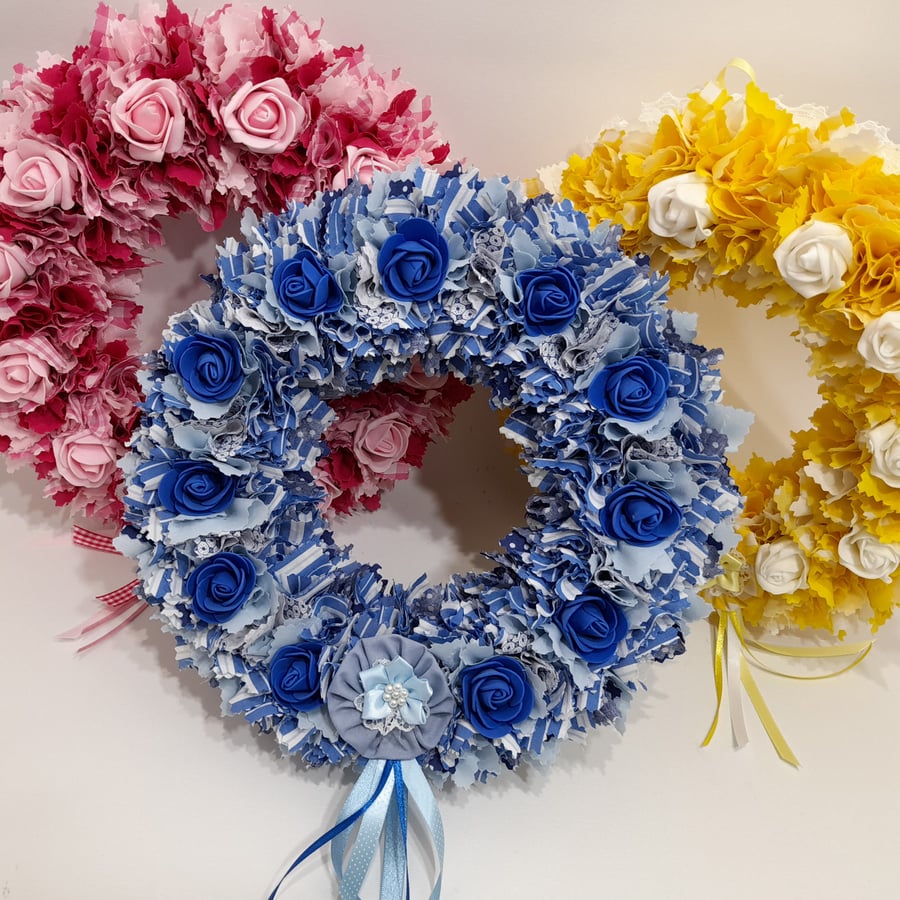 Fabric Wreath - Shabby Chic Wreath - Rag Wreath