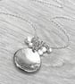 Handmade sterling silver 16mm diamond kiss petal charm pendants on a trace chain - Image 1