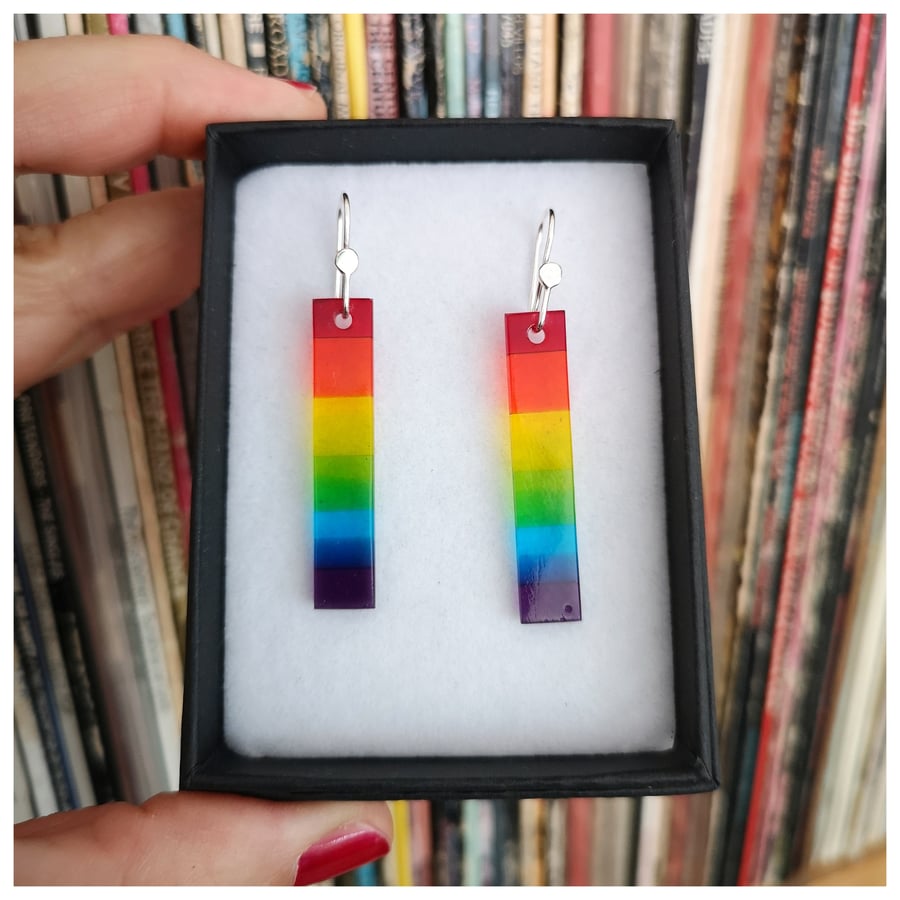 Rainbow glass earrings